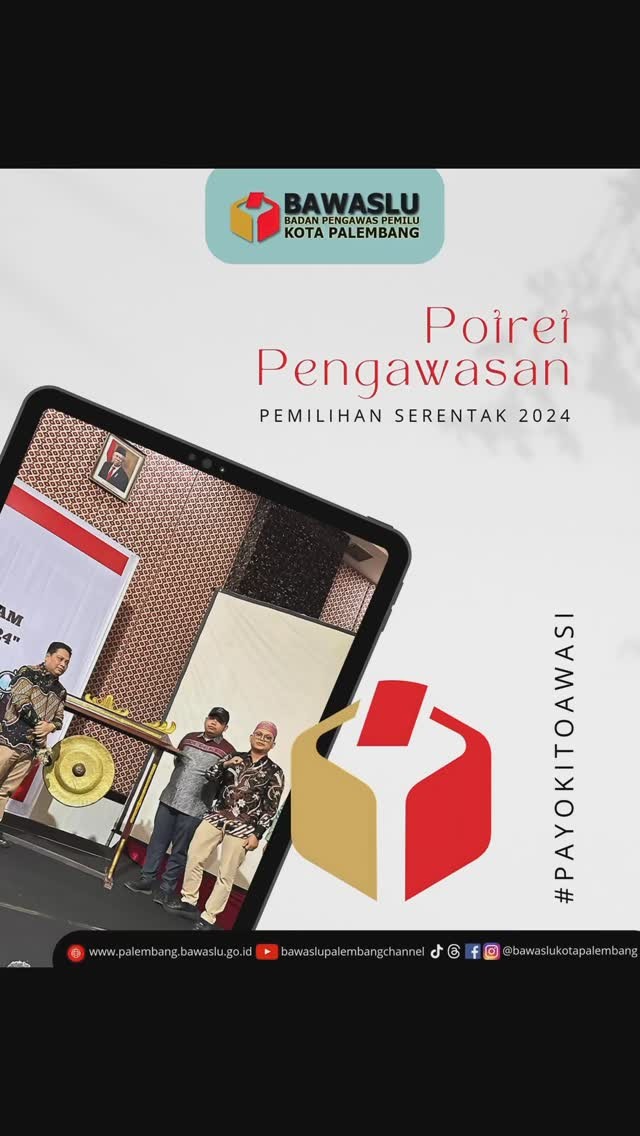 Kompilasi visual pengawasan Bawaslu Kota Palembang sepanjang Pilkada 2024—apel pengawasan, patroli masa tenang, monitoring TPS, dan pengawalan rekapitulasi di tingkat kecamatan.