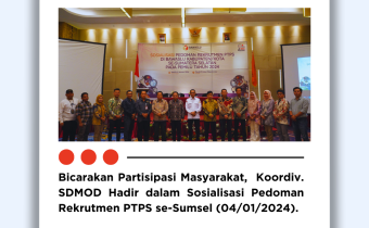 Koordiv. SDMOD Khairil Anwar Simatupang Hadir dalam Sosialisasi Pedoman Rekrutmen PTPS se-Sumsel (04/01/2024)