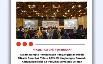 Ketua Bawaslu Yusnar serta Koordinator Sekretariat, dan Unsur Sekretariat Bawaslu Palembang menghadiri kegiatan Fasilitasi dan Pembinaan Dalam Rangka Pembahasan Penganggaran Hibah Pilkada Serentak Tahun 2024 di Lingkungan Bawaslu Kabupaten/Kota se-Provinsi Sumatera Selatan yang digelar di Hoten Aston Palembang, Kamis-Sabtu (9-11/11/2023)