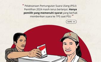 Ilustrasi edukatif Bawaslu Kota Palembang yang menampilkan kategori pemilih dalam PSU, sebagai bagian dari kampanye literasi publik pasca-Pemilihan Serentak 2024.