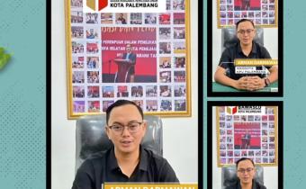 Visual peringatan HUT ke-17 Bawaslu RI disertai potret jajaran pimpinan Bawaslu Kota Palembang serta dokumentasi video ucapan dari KPU Kota Palembang sebagai mitra penyelenggara.