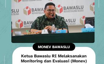 Ketua Bawaslu RI, Rahmat Bagja, saat memberikan arahan pada kegiatan Monev di Sekretariat Bawaslu Provinsi Sumatera Selatan, Kamis (10/7).