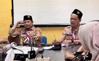 Pimpinan Bawaslu Kota Palembang dalam salah satu agenda kelembagaan. Dokumentasi arsip Humas Bawaslu Kota Palembang.