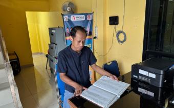 Koordinator Divisi Hukum dan Penyelesaian Sengketa Bawaslu Kota Palembang, M. Hasbi, menyampaikan refleksi mengenai kematangan kelembagaan, pelaksanaan kewenangan, dan akuntabilitas publik di Bawaslu Kota Palembang, Kamis (13/8/2026). Foto: Humas Bawaslu Kota Palembang.